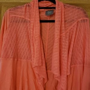 L Lightweight Coral Cardigan